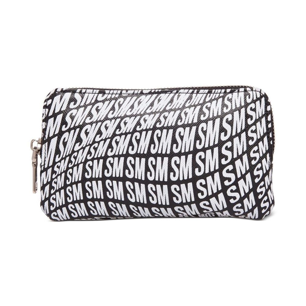 STEVE Womens Warped Logo-Print Faux Leather Belt Bag (Black, Small)